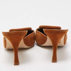 Manolo Blahnik Brown Suede Maysale Mules Size 38