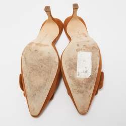 Manolo Blahnik Brown Suede Maysale Mules Size 38