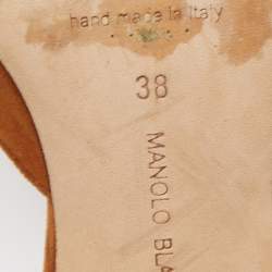 Manolo Blahnik Brown Suede Maysale Mules Size 38