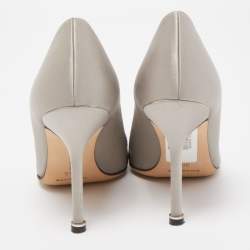 Manolo Blahnik Grey Satin Hangisi Slip On Pumps Size 36.5