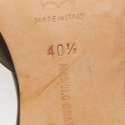 مملوكة مسبقًا صندل مانولو سولييه كارولين قماش بنفسجي فينتدج مقدمة مدببه فتحة كعب مقاس 36.5