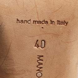 Pre Owned Manolo Blahnik Beige Satin Borlak Pumps Size 40