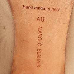 Pre Owned Manolo Blahnik Brown Satin Hangisi Pumps Size 40