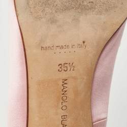 Manolo Blahnik Pink Satin Hangisi Pumps Size 35.5