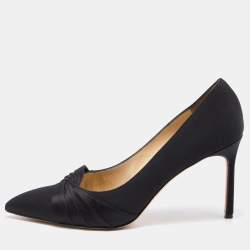 Pre Owned Manolo Blahnik Black Fabric Atlas Pumps Size 39.5