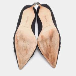 Pre Owned Manolo Blahnik Black Fabric Atlas Pumps Size 39.5