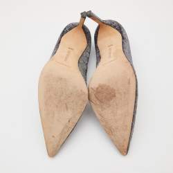 Pre Owned Manolo Blahnik Metallic Lurex Fabric BB Pumps Size 39.5