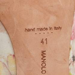 Pre Owned Manolo Blahnik Multicolor Butterfly Print Fabric Hangisi Pumps Size 41