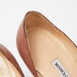 Manolo Blahnik Brown Leather BB Pumps Size 35