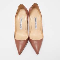 Manolo Blahnik Brown Leather BB Pumps Size 35