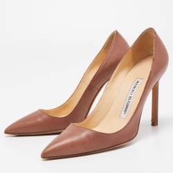 Manolo Blahnik Brown Leather BB Pumps Size 35