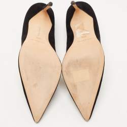 Pre Owned Manolo Blahnik Black Suede BB Pumps Size 39.5
