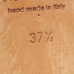 Pre Owned Manolo Blahnik Black Suede Chaos Ankle Strap Sandals Size 37.5