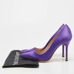 Pre Owned Vetements x Manolo Blahnik Purple Satin Pumps Size 38.5