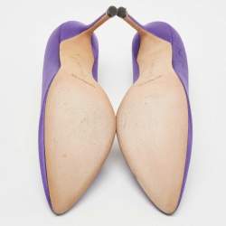 Pre Owned Vetements x Manolo Blahnik Purple Satin Pumps Size 38.5