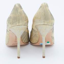 Pre Owned Manolo Blahnik Gold Lurex Fabric BB Pumps Size 38