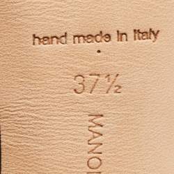 Pre Owned Manolo Blahnik Dark Grey Satin Nadira Pumps Size 37.5