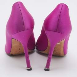 Pre Owned Manolo Blahnik Pink Satin Hangisi Pumps Size 36