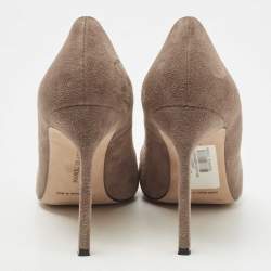 Pre Owned Manolo Blahnik Grey Suede BB Round Toe Pumps Size 38