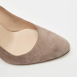 Pre Owned Manolo Blahnik Grey Suede BB Round Toe Pumps Size 38