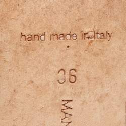 Pre Owned Manolo Blahnik Grey Satin Hangisi Crystal Embellished Pointed Toe Pumps Size 36