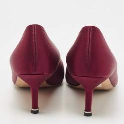 Manolo Blahnik Red Satin Hangisi Pumps Size 42