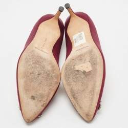 Manolo Blahnik Red Satin Hangisi Pumps Size 42