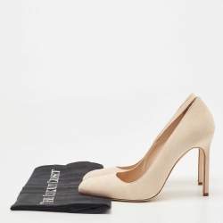 Pre Owned Manolo Blahnik Beige Suede BB Round Toe Pumps Size 36