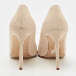 Pre Owned Manolo Blahnik Beige Suede BB Round Toe Pumps Size 36