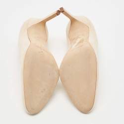 Pre Owned Manolo Blahnik Beige Suede BB Round Toe Pumps Size 36