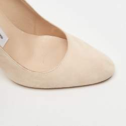 Pre Owned Manolo Blahnik Beige Suede BB Round Toe Pumps Size 36