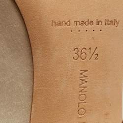 Pre Owned Manolo Blahnik White Satin Okkava Pumps Size 36.5