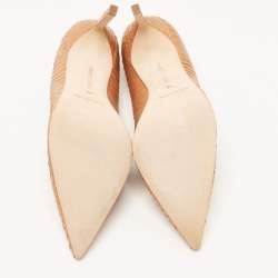 Pre Owned Manolo Blahnik Brown Python Leather BB Pointed Toe Pumps Size 36