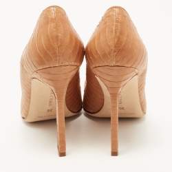 Pre Owned Manolo Blahnik Brown Python Leather BB Pointed Toe Pumps Size 36