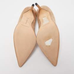 Pre Owned Manolo Blahnik Beige Suede BB Pumps Size 36.5