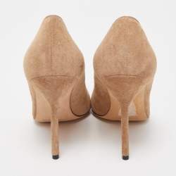 Pre Owned Manolo Blahnik Beige Suede BB Pumps Size 36.5