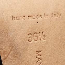 Pre Owned Manolo Blahnik Black/Grey Suede Embroidered BB Pumps Size 36.5