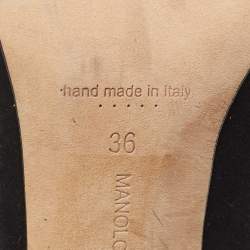 Pre Owned Manolo Blahnik Black Suede Round Toe Pumps Size 36