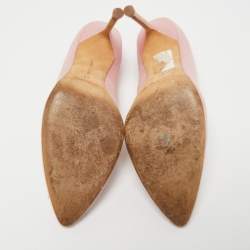 Manolo Blahnik Pink Satin Hangisi Embellished Pointed Toe Pumps Size 41