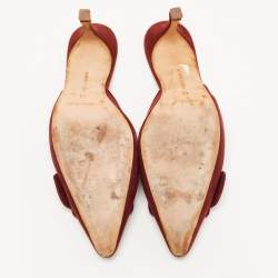 Pre Owned Manolo Blahnik Burgundy Suede Maysale Mules Size 40