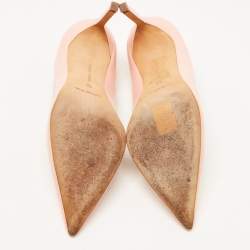 Pre Owned Manolo Blahnik Pink/Gold Patent and Leather BB Pumps Size 36