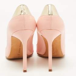 Pre Owned Manolo Blahnik Pink/Gold Patent and Leather BB Pumps Size 36