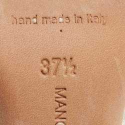 Pre Owned Manolo Blahnik White Lace and Net Borlak Pumps Size 37.5