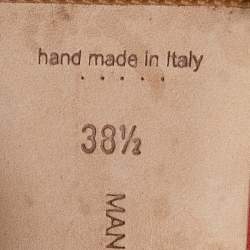 Pre Owned Manolo Blahnik Orange Suede Maysale Mules Size 38.5