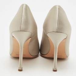 Manolo Blahnik Grey Satin Hangisi Pumps Size 39