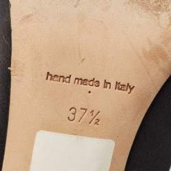 Pre Owned Manolo Blahnik Black Satin Hangisi Pumps Size 37.5