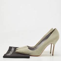 Pre Owned Manolo Blahnik Grey Suede BB Pointed Toe Pumps Size 42