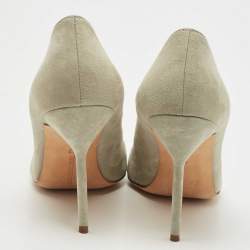 Pre Owned Manolo Blahnik Grey Suede BB Pointed Toe Pumps Size 42