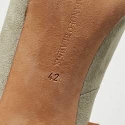 Pre Owned Manolo Blahnik Grey Suede BB Pointed Toe Pumps Size 42