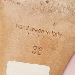 Pre Owned Manolo Blahnik Pink Satin Hangisi Pumps Size 38